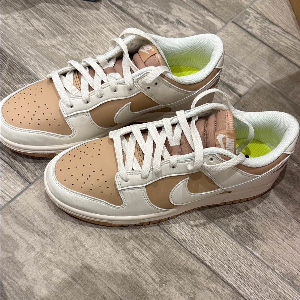Nike White and Tan Dunks